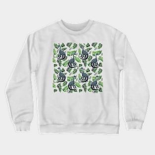 Modern Dinosaur Pattern - Green Crewneck Sweatshirt